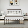 thumbnail image 2 of VECELO Full Size Metal Bed Frame, Foundation Heavy Duty Steel Slats Platform Bed Frame, Easy-Assembly, Bronze Purple, 2 of 9