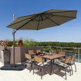 thumbnail image 2 of FLAME&SHADE 10ft Outdoor Round Patio Cantilever Market Offset Umbrella for Deck,Balcony and Poolside, Taupe, 2 of 8