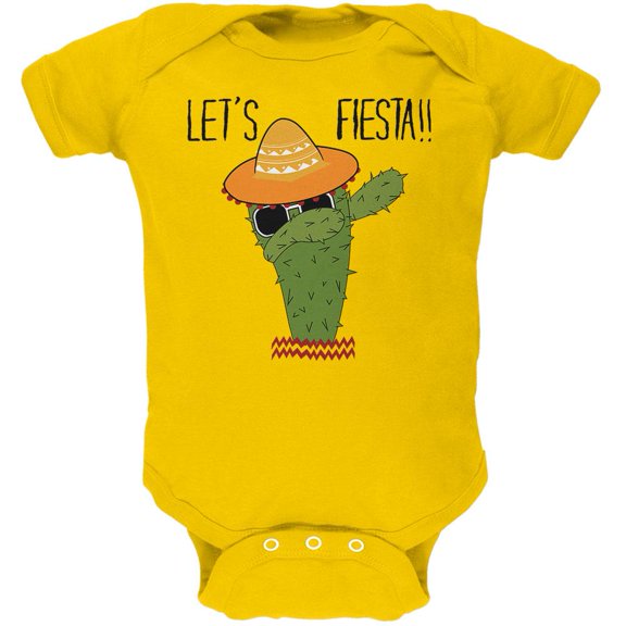 Cinco De Mayo Dabbing Cactus Lets Fiesta Party Soft Baby One Piece Yellow 12-18 M