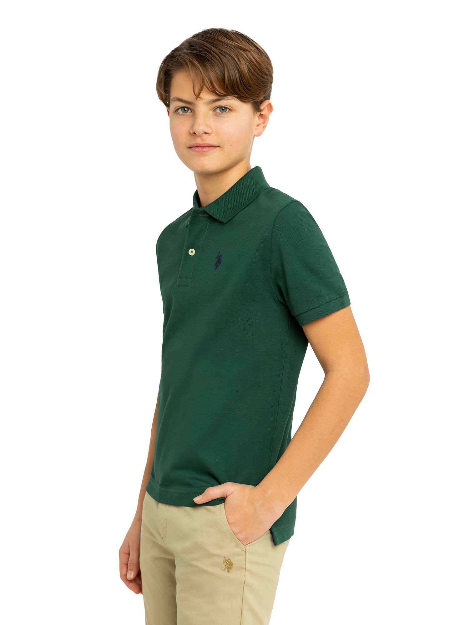 U.S. Polo Assn. Boys Short Sleeve Pique Polo Shirt, Sizes 4-18
