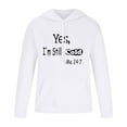 thumbnail image 3 of NaWent Unisex I'M Yes Cold Me 24:7 Printed Funny Sweatshirt Long Sleeve Crewneck Letters Casual Loose Pullover Streetwear on Clearance White 10(XL), 3 of 6