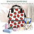 thumbnail image 2 of Ratiio Hand Drawn Strawberry Mummy Backpack - Waterproof Twill Canvas, Large Capacity Diaper Bag with Multiple Pockets and Adjustable Straps, 2 of 5