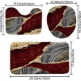 thumbnail image 4 of 4Pcs Marble Shower Curtain Sets, Bathroom Decor Sets, Luxury with 12 Hooks, Bath Mat, Toilet Lid Rug and Non-Slip U Shape Mat Accessories, 4 of 7