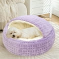 thumbnail image 5 of Cozy Hooded Pet Bed for Cats and Small Dogs, Round Calming Cat Bed with Anti- Base, Warm Plush Machine Washable Puppy Bed Kitten House, 5 of 8