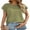 Army Green, variant on Weardear Womens Casual Tops Cap Short Sleeve T Shirt Round Neck Textured Fall Basic Shirt