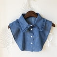 thumbnail image 3 of Fashion Choker Necklace Women Peter Pan Detachable Lapel Half Shirt Blouse Fake Denim, 3 of 8