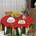 thumbnail image 6 of Winter Gold Snowflake Table Cloth Round Xmas Trees Red Tablecloth 60 Inch Decor Washable Stain and Wrinkle Resistant Round Table Cover for Dining Picnic, 6 of 6