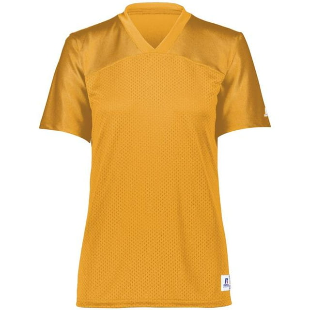 Ladies Solid Flag Football Jersey, Gold - Extra Small