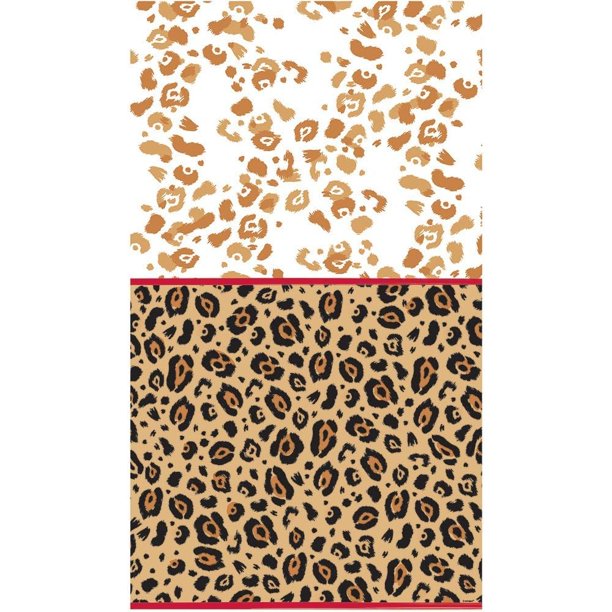 Unique Party - Mantel para Fiesta Diseño Estampado de Guepardo de Plástico (Marrón, Negro)