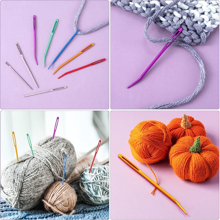 All-in-One Yarn Needle Set For Crocheting & Knitting - Includes Tapestry Needles, Stitch Markers, Threader & Storage Box