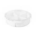 thumbnail image 1 of Cateissary Bandeja de servicio dividida con tapa Recipiente para refrigerios Dulces Aperitivos Nuez Azúcar Cacahuete Hogar Sala de estar Almacenamiento y organización del hogar Blanco Cateissary  HA075857-01, 1 of 6