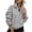 Gray, variant on Women's Half Zip Pullover Sweatshirt, Oversized Stand Collar Long Sleeve Solid Color Casual Tops Black L