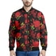 thumbnail image 2 of Chaqueta bomber con estampado 3D de flores rosas para hombre, sudadera con gráfico floral para primavera y otoño, tops para mujer, abrigo de manga larga con cremallera para calle, 2 of 5