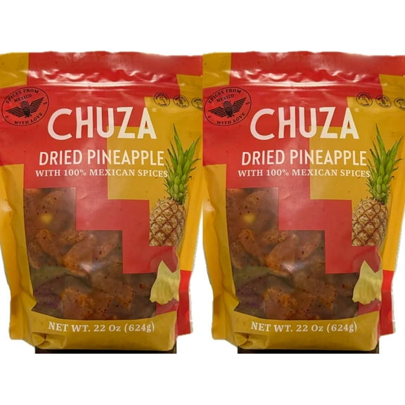 2 Packs Chuza Dried Pineapple with 100% Mexican Spices 22 OZ (624g) Each 44 OZ Total