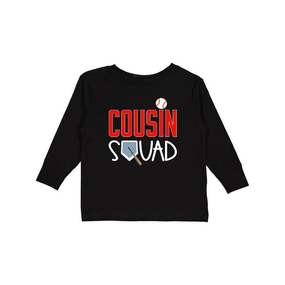 Inktastic Cousin Squad Baseball and Bat Boys or Girls Long Sleeve Toddler T-Shirt