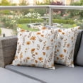thumbnail image 4 of Spring Floral Pillow Covers 2 Pack Orange Yellow Flower Leaf Watercolor Botanical Pillowcase Waterproof Outdoor Throw Pillow Cover for Patio Garden Square Cushion 16”x16”, 4 of 9