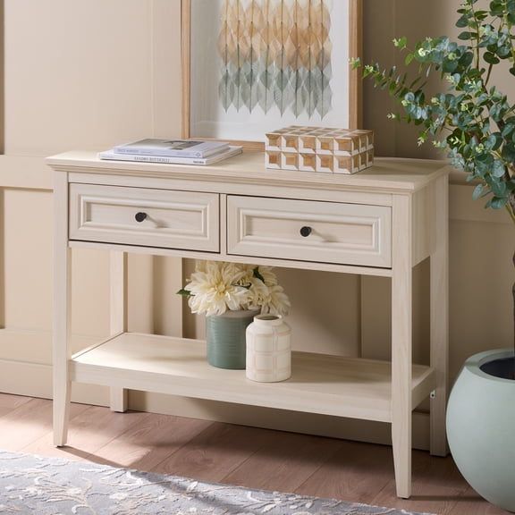 Safavieh Sondra 2 Drawer 1 Shelf Console Table, White Oak