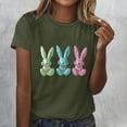 thumbnail image 2 of Pisexur Hauts de Printemps pour Femmes 2025, Hauts d'Entraînement Femmes, Hauts d'Entraînement Femmes T-Shirt Imprimé Manches Courtes Col Rond Chandail à la Mode Vert Armée, TG, 2 of 5