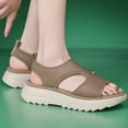 thumbnail image 6 of Gubotare Womens Comfortable Walking Sandals Slip On Cushion Slingback Open Toe Platform Summer Shoes (Khaki,Size 7), 6 of 9