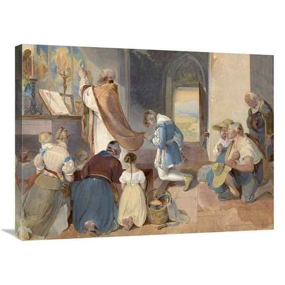 24 x 32 in. Fridolin Assists with the Holy Mass Art Print - Peter Fendi