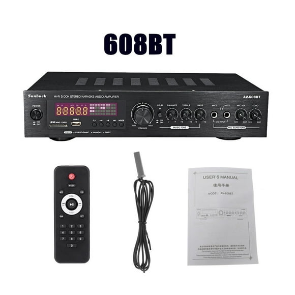 1200W Bluetooth Amplifier 2CH HIFI Stereo Power AMP USB FM Radio Car Home Theater With Remote Control ,Efficient Heatsink