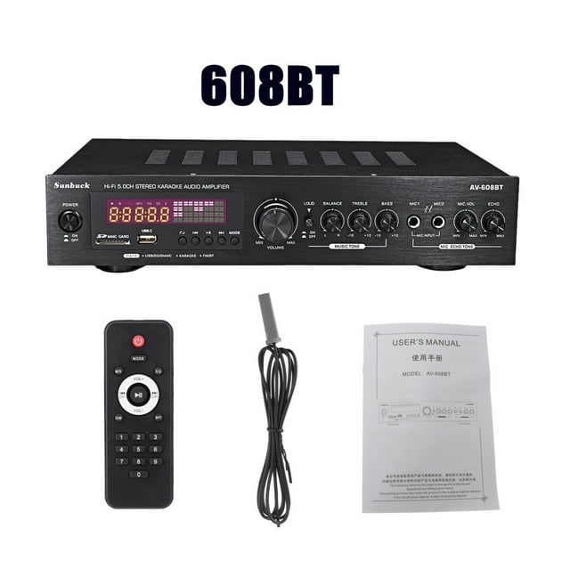 1200W Bluetooth Amplifier 2CH HIFI Stereo Power AMP USB FM Radio Car Home Theater With Remote Control ,Efficient Heatsink