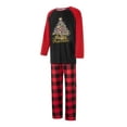 thumbnail image 4 of Fiomva Family Christmas Pjs Matching Sets Christmas Pajamas Santa Printed Top and Plaid Pants Sleepwear for Family, 4 of 9