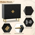 thumbnail image 5 of HLR Modern Accent Storage Cabinet with 2 Doors, Kitchen Buffet Sideboard for Dining Room, Black, 5 of 7