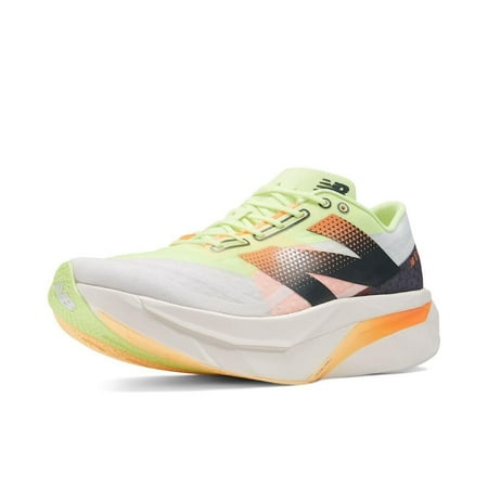 New Balance Men's FuelCell SuperComp Elite V4 Running Shoe, White/Bleached Lime Glo/Hot Mango, 11