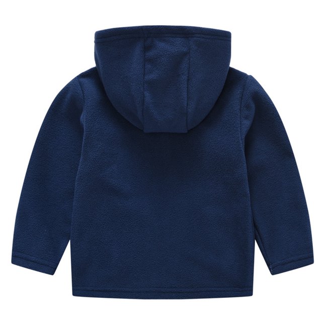 Childrens Baby Boys Girls Leopard-print Jacket Fleece Hooded Zipper Jacket