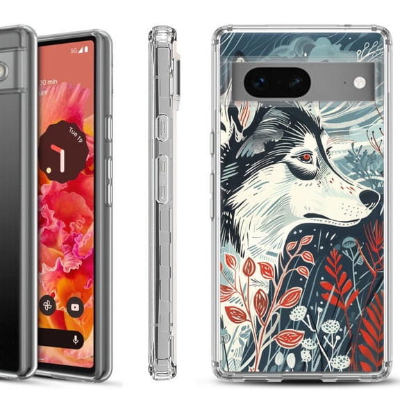 Shockproof Phone Case for Google Pixel 8a 5G, Hybrid Case Cover, by OneToughShield - Calm Husky