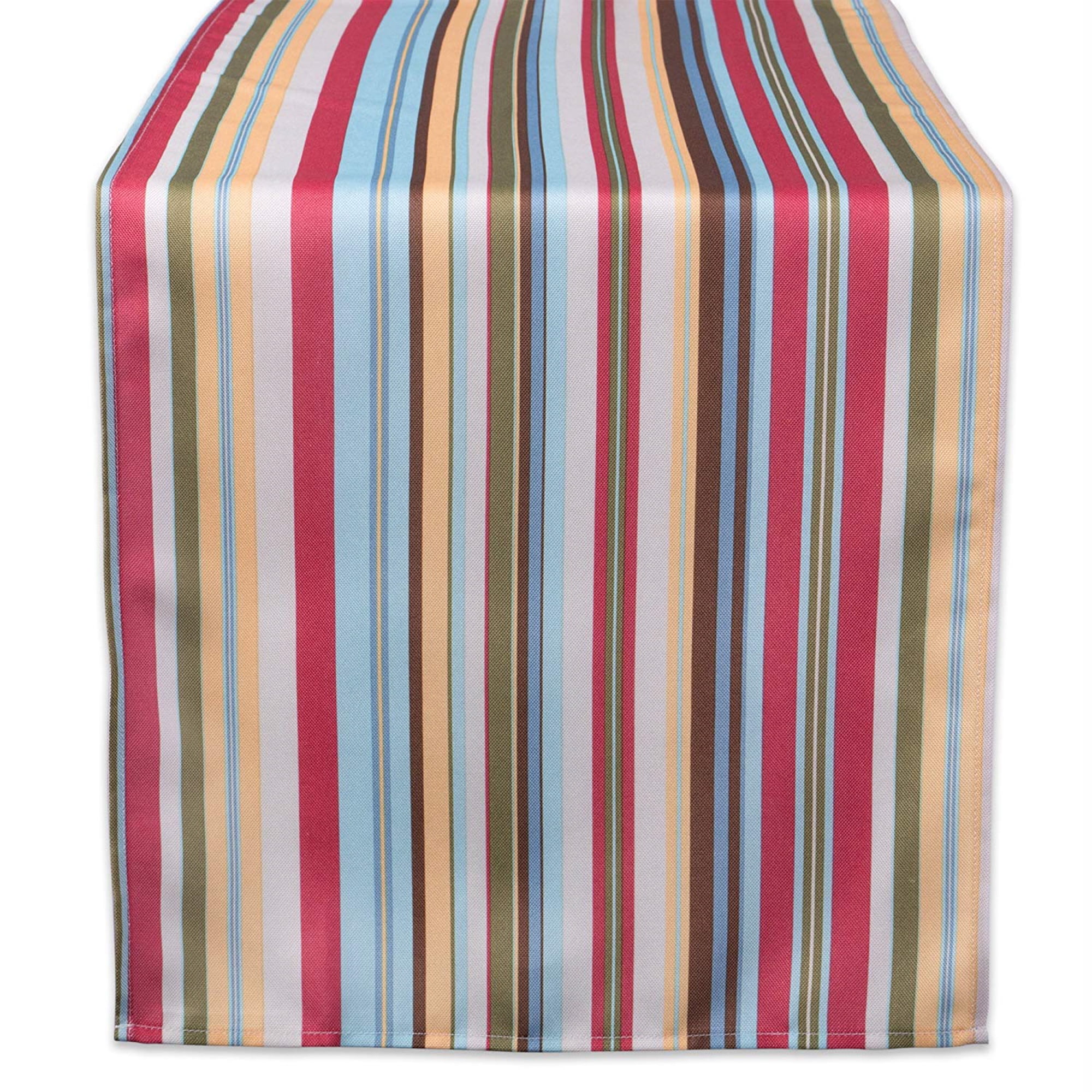 DII Summer Stripe Outdoor Table Runner, 72 x 14", 100 Cotton