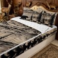 thumbnail image 3 of Erosebridal Mountain Bear Wildlife Zipper Full Size Comforter Sets with Fitted Sheet and 2 Pillowcases for Boys Men, Coniferous Tree Print Zipper Bedding Set, Beige, Reversible, 4-Piece, 3 of 7