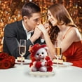 thumbnail image 4 of Valentine's Day Red Hat Rose Teddy Bear Acrylic Ornament - Romantic Christmas & Decorations 2026 Table & Tree Decor, Cute Teddy Bear Festive Love-Themed Statue, Winter Holiday Gift, 7.1*7.9in, Red, 4 of 8