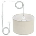 thumbnail image 1 of Uxcell Plug in Pendant Light, 15Ft Rope Cord Hanging Lamp Fixture for Bedroom Kitchen Living Room, Light Linen, 1 of 7