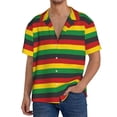 thumbnail image 7 of Lsque Music Colors 1 print Men's Cuban Collar Short Sleeve Shirt Summer Beachwear Casual Button Down Fashionable Vacation Leisure Shirt-Large, 7 of 7