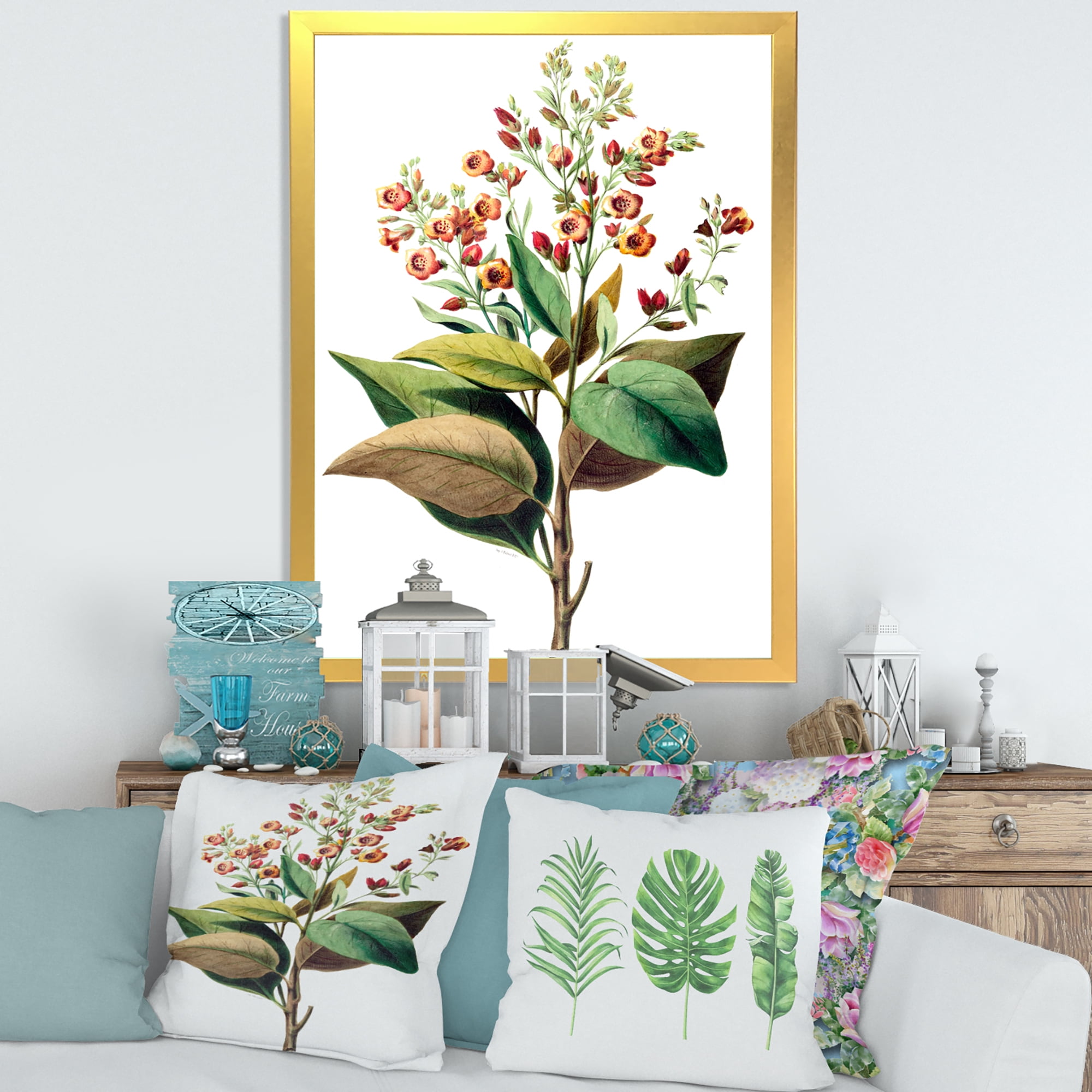 Designart 'American Vintage Flowers II' Traditional Framed Art Print