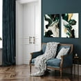 thumbnail image 4 of 3Pcs Emerald Green Modern Wall Art, Abstract Marble Canvas Prints, Green and Gold Pictures Wall Decor, Dark Art Paintings, Artwork for Living Room Dining Room Office Decoration (only canvas), 4 of 6