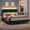 Green, variant on Bestier Corduroy Upholstered Full Bed Frame with Adjustable Headboard, Platform Bed Frame with LED Light, Solid Wood Slats, No Box Spring Needed, Beige