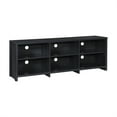 thumbnail image 4 of 65 in. Wood Black Oak TV Stand with 6 Storage Shelves Fits TV's up to 62 in., 4 of 8