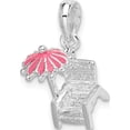 thumbnail image 5 of Sterling Silver Polished 3D Enameled Beach Chair Pendant(Length 19.67) - Jbsp, 5 of 5