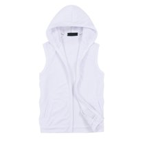 Defitshape Men's Casual Top Fall Vest Chic Full Zip Comfy Rayon Pocket Fit Regular Outdoor Jogging Vest Outfit White Large