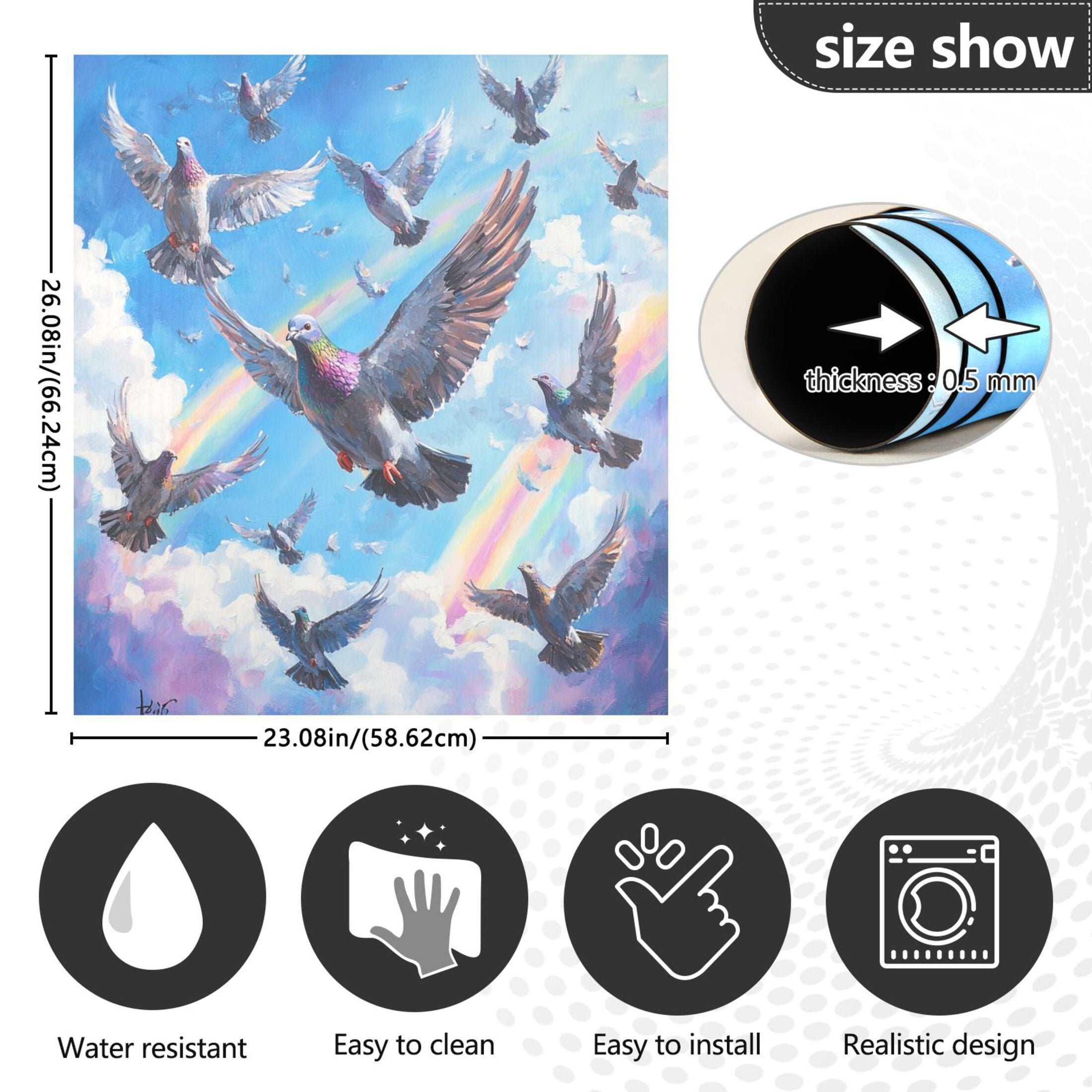 Dishwasher Magnetic Sticker 23x26 Inch Refrigerator Magnetic Sticker Washing Machine Magnetic Sticker Kitchen Panel Magnetic Sticker Home Decor Super Cool Pigeon