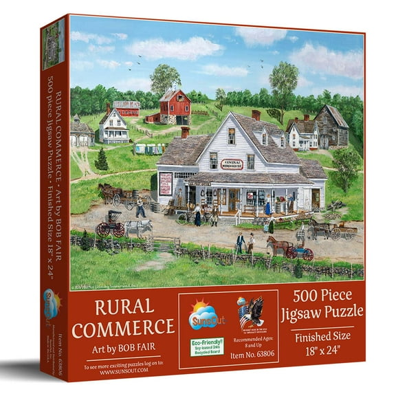 SUNSOUT INC - Rural Commerce - 500 pc Jigsaw Puzzle by Bob Fair - Finished Size 18 x 24" - MPN# 63806