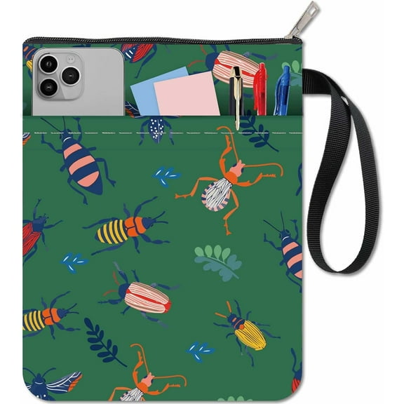 Insect Book Sleeve Protector with Zipper Waterproof Canvas Pouch Covers for Books Lovers Hardcover Notebook Bible Journal Textbooks Paperbacks Double-Sided Pattern Student Gift 11 x 8.66 Inch diy