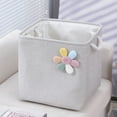 thumbnail image 1 of Cesta de tela plegable para el hogar | Organizador cúbico de 33 x 33 x 33 cm para ropa, juguetes y habitación infantil | Cesto de ropa plegable con asas en gris, caqui y rosa, 1 of 6