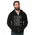 thumbnail image 3 of Bored Football Sport Schedule Men's Big & Tall Graphic Zip Up Hoodie Brisco Brands 2X, 3 of 5