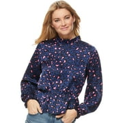 Scoop Mock Neck Top with Peplum Hem Women's