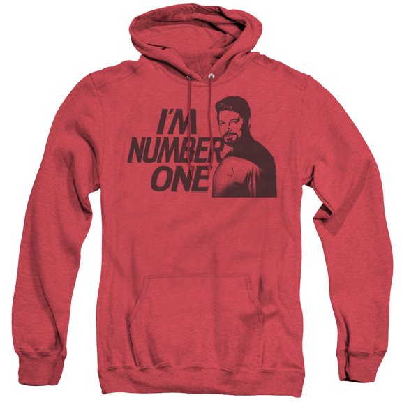 Star Trek Im Number One Adult Heather Hoodie Sweatshirt Red