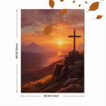 thumbnail image 3 of Qisvanset Christian Cross Sunset Religious Canvas Wall Art 15.75x11.81 INCHES, 3 of 8